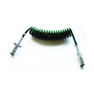 Fortpro F235506 ABS 7-Way Coiled Cable Assembly Die-Cast Plugs Replaces Mack 8498-713C 15Ft. Working Length