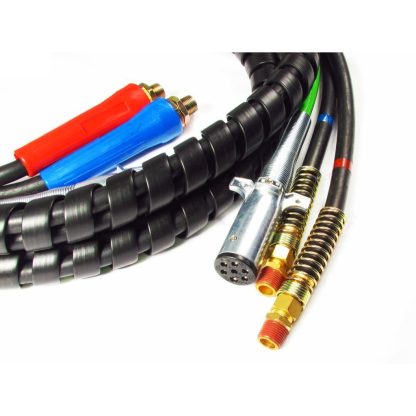 Fortpro 15Ft 3 in 1 ABS and Air Hoses Assembly Wrap | 7 Way Electrical ABS Trailer Cord Cable & 2 Air Hoses | Replace 42045656, 451098, 169157 | F235507 - Image 2