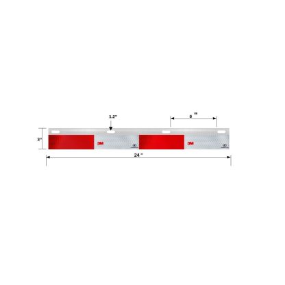 Fortpro 24"x3" Aluminum Plate with 3M Reflective Tape For Straight Mud Flap Hanger Sold By Pair | F247595 - Image 2