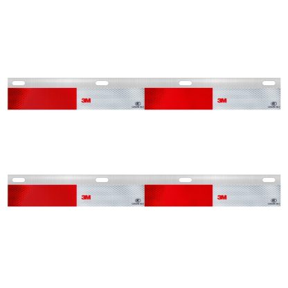 Fortpro 24"x3" Aluminum Plate with 3M Reflective Tape For Straight Mud Flap Hanger Sold By Pair | F247595