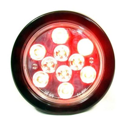 4" Round 10 Led lights - Clear - Red | F235156 - Image 3
