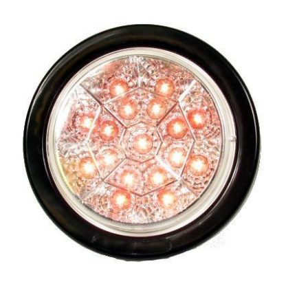 4" Round 17 Led Chromed Reflector Sealed - Clear - Red | F235103 - Image 3