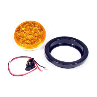 4" Round 17 Led Chromed Reflector Sealed - Colored - Amber | F235111