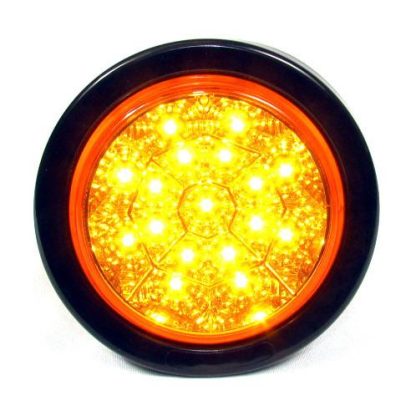 4" Round 17 Led Chromed Reflector Sealed - Colored - Amber | F235111 - Image 3