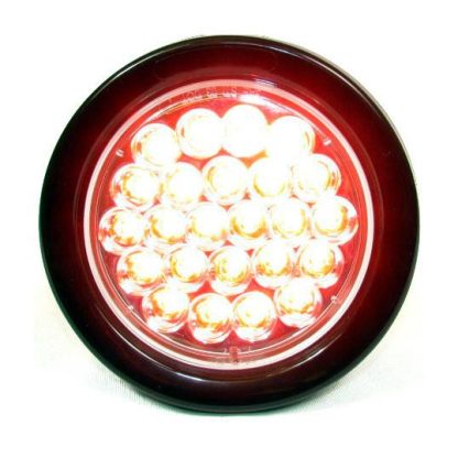 4" Round 24 Led Sealed 12 Volts - Clear - Red | F235109 - Image 3