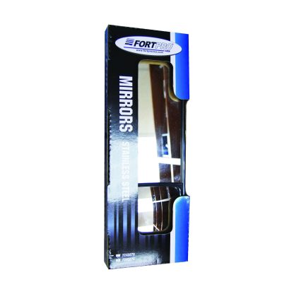 Fortpro 6 1/2" x 16" Stainless Steel West Coast Mirror Head with Convex | F245676 - Image 4