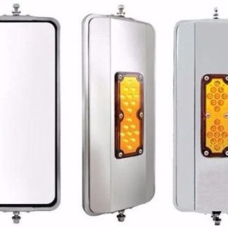 Fortpro 6 1/2"x16" Stainless Steel West Coast Heated Mirror with LED Light | F245675