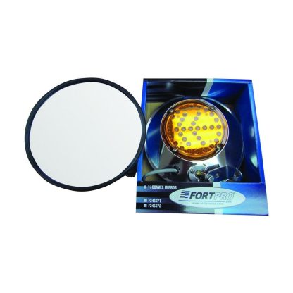 Fortpro 8 1/2" Convex Mirror Stainless Steel with LED Turn Signal - Driver Side | F245672 - Image 2