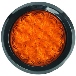 4” Round - 16 LED - Amber - With Grommed | F235509