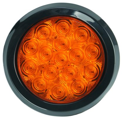 4” Round - 16 LED - Amber - With Grommed | F235509