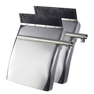 Fortpro 24" x 24" Quarter Fenders Pair Set - Heavy Duty Stainless Steel For Freightliner, Kenworth, Mack & Volvo | F245690