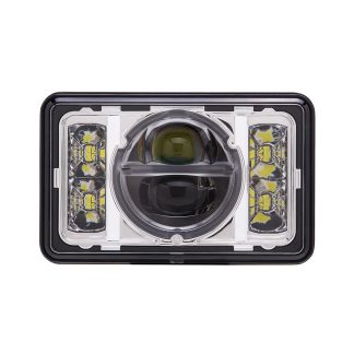 Fortpro 4"x6" LED - Chrome Headlights Hi-Lo Beam Compatible with Peterbilt 357, 378, 379 | F236831