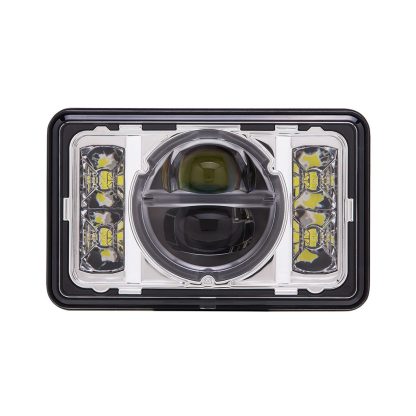 Fortpro 4"x6" LED - Chrome Headlights Hi-Lo Beam Compatible with Peterbilt 357, 378, 379 | F236831