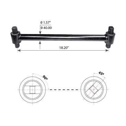 Fortpro Torque Rod with Bushing Compatible with Freightliner 4" Spring FH34-38 Series Trucks Replaces 16-09864-000, 16-1042000-1 | F317226
