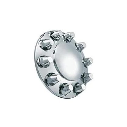 Fortpro Semi Truck Chrome Axle Wheel Cover Combo Kit w/ 33mm Thread-On Nuts Covers | F247500 - Image 3