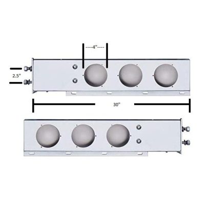 Fortpro Spring Loaded Mud Flap Hanger Light Bar with Round Light Cutouts | F247587 - Image 2