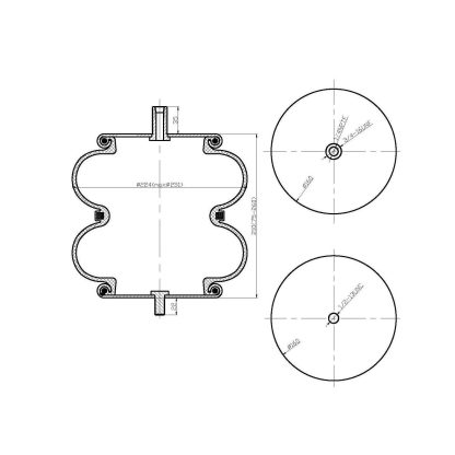 Double Convoluted Air Spring - 6897 Air Bag