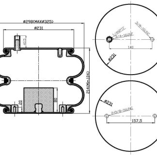 Double Convoluted Air Spring - 7403 Air Bag