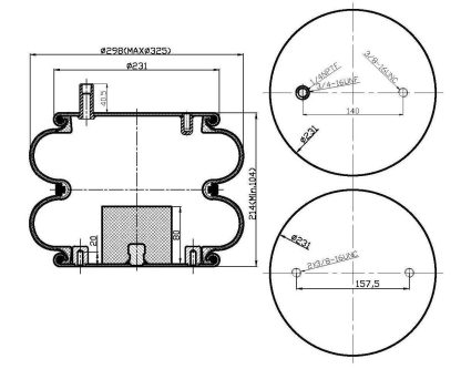 Double Convoluted Air Spring - 7403 Air Bag