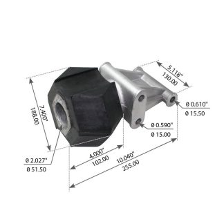 Fortpro Transmission Mount Compatible with Volvo F10, F12, FL10, N10, N12, NL10, NL12 Series Trucks & B10, B12 Series Buses Replacement for 1573891, 3036614 | F339423