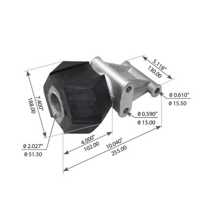 Fortpro Transmission Mount Compatible with Volvo F10, F12, FL10, N10, N12, NL10, NL12 Series Trucks & B10, B12 Series Buses Replacement for 1573891, 3036614 | F339423
