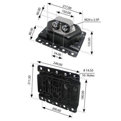 Fortpro Engine Mount Compatible with Volvo, Mack & Renault Trucks Replacement for 20723224, 21228153, 20QL414M, 7420499469, 7420499472 | F339421