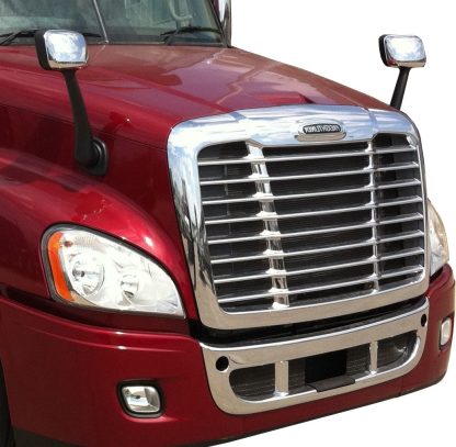 Fortpro Chrome Grille with Bugscreen Compatible with Freightliner Cascadia 2008-2017 Replaces OEM part: A1719112000, A1715624003, A1716026000 | F247524 - Image 2