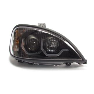 Fortpro Black Housing Projector Headlight with LED Light Bar For Freightliner Columbia - Passenger Side | F236804