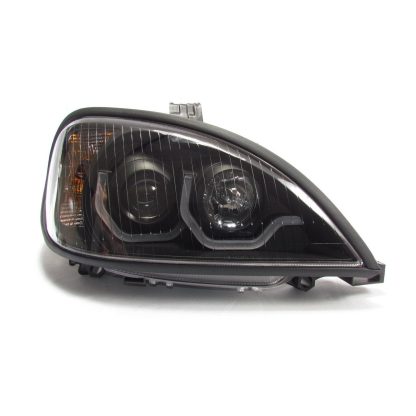 Fortpro Black Housing Projector Headlight with LED Light Bar For Freightliner Columbia - Passenger Side | F236804
