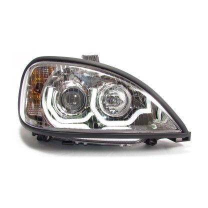 Fortpro Projector Headlight For Freightliner Columbia Chrome Housing with LED Light Bar - Both Sides - Image 5