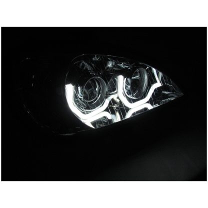 Fortpro Projector Headlight For Freightliner Columbia Chrome Housing with LED Light Bar - Both Sides - Image 6
