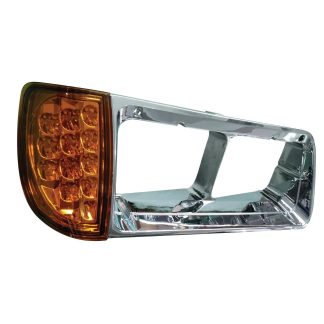 Fortpro Led Turn Signal Assembly & Bezel For Freightliner FLD Headlights Replaces A06-20738-001 - Passenger Side | F235273