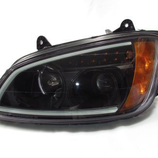 Fortpro Black Projector Headlights w/LED Bar & Signal for Kenworth T660 Models 2008-2016 - Driver Side | F236815