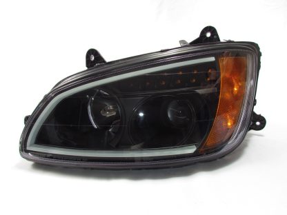 Fortpro Black Projector Headlights w/LED Bar & Signal for Kenworth T660 Models 2008-2016 - Driver Side | F236815