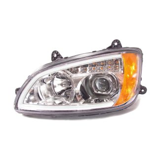 Fortpro Chrome Projector Headlights w/LED Bar & Signal For Kenworth T660 Models 2008-2016 - Driver Side | F236813