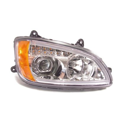 Fortpro Chrome Projector Headlights w/LED Bar & Signal For Kenworth T660 Models 2008-2016 - Driver Side | F236813 - Image 2