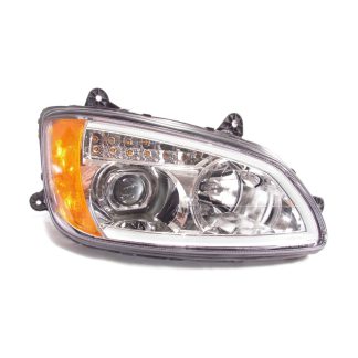 Fortpro Chrome Projector Headlights w/LED Bar & Signal for Kenworth T660 Models 2008-2016 - Passenger Side | F236814