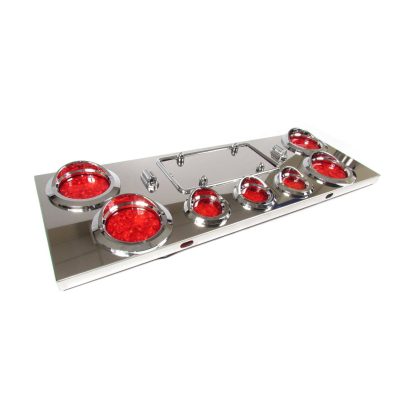 Fortpro Stainless Steel Rear Center Sealed Panel with Red LED Lights | F235298