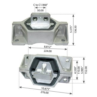 Fortpro Rear Motor Mount Compatible with Mack CH, CV, CL, CX Series Trucks Replaces 20QL47AM, 20QL47M, 25070943 | F010288