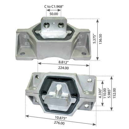 Fortpro Rear Motor Mount Compatible with Mack CH, CV, CL, CX Series Trucks Replaces 20QL47AM, 20QL47M, 25070943 | F010288