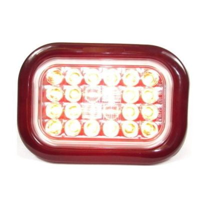 Rectangular Stop/Tail/Turn 24 Led Light Sealed Kit - Clear - Red | F235287 - Image 3