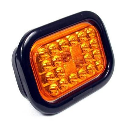 Rectangular Stop/Tail/Turn 24 Led Light Sealed Kit - Colored - Amber | F235288 - Image 2