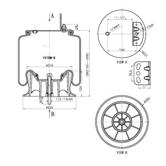 Rolling Lobe Air Spring - 8829 Air Bag