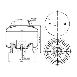 Rolling Lobe Air Spring - 9366 Air Bag
