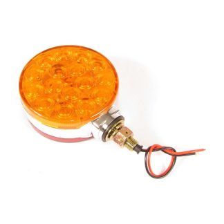 Round Chrome Turn Signal Light 17 Red + 17 Amber LED - Colored | F235260