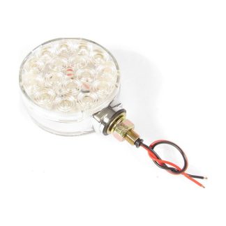 Round Chrome Turn Signal Light 17 Red + 17 Amber LED - Clear | F235261