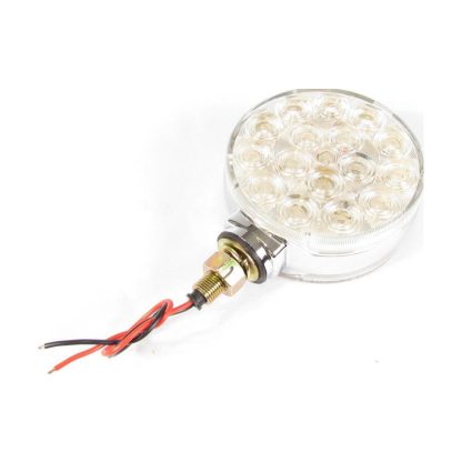 Round Chrome Turn Signal Light 17 Red + 17 Amber LED - Clear | F235261 - Image 2