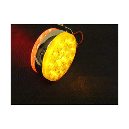 Round Chrome Turn Signal Light 17 Red + 17 Amber LED - Clear | F235261 - Image 4