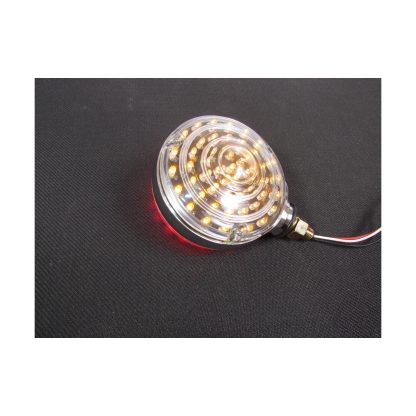 Round Lent Turn Signal Light  40 Red + 48 Amber LED - Clear | F235268 - Image 3