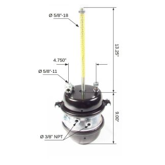 Fortpro Type 30/30 Sealed Air Spring Brake Chamber - 2 1/2" Stroke Threaded | F224746E